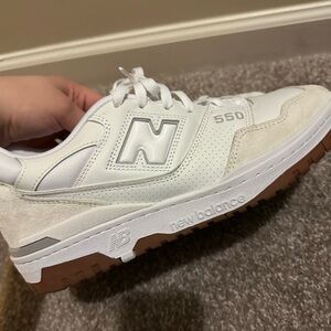 New Balance 550 White and Tan Sneakers